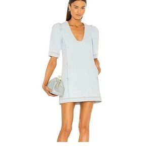 Something Navy Spencer Light denim Mini Dress w sequin neckline